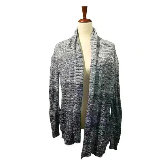Faherty Open Longline Cardigan Women Size Extra Small XS‎ Blue Ombre Cotton Knit - Picture 1 of 11